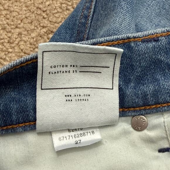 AYR The Knockout High Rise Relaxed Barrel Leg Medium Wash Jeans Size 27 - Picture 10 of 11